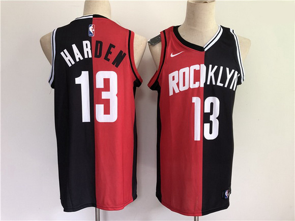 Men Men-Houston-Houston Rockets-13-Harden-2021-past-and-present-red-black-rockets-MVP-Nike-NBA-Jerse