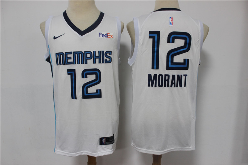 Men Memphis Grizzlies 12 Ja Morant White 2019 Nike Swingman