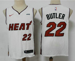 Men Miami Heat 22 Jimmy Butler White 2021 Nike Swingman Stitched