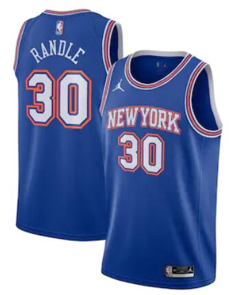 Men New York Knicks Jordan Statement Swingman Jersey Julius Randle Blue