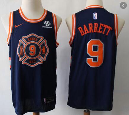 New York Knicks 9 R.J. Barrett Navy City Edition  Jersey