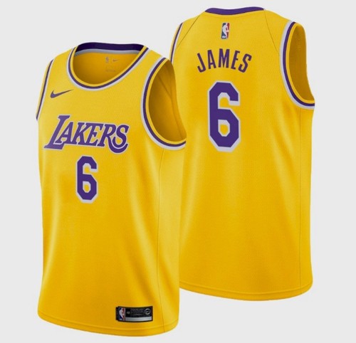 Men's Los Angeles Lakers LeBron James #6 Jersey Gold Icon 2021-2