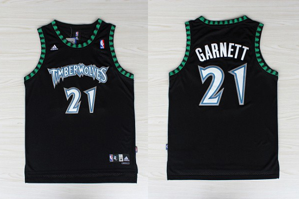 NBA Minnesota Timberwolves 21 Kevin Garnett Swingman Black Jersey