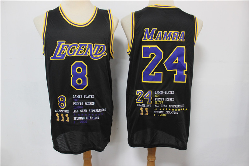 Los Angeles Lakers 8  2624 Kobe Bryant Black Nike Mamba Swingman Fashion Jersey