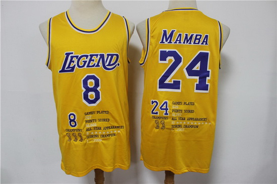 Los Angeles Lakers 8  2624 Kobe Bryant Yellow Nike Mamba Swingman Fashion Jersey