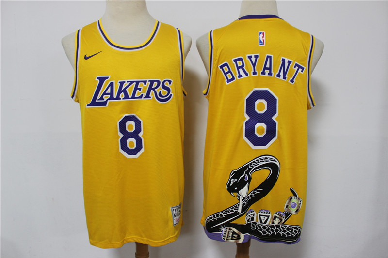 Los Angeles Lakers 8 Kobe Bryant Yellow Nike Swingman Fashion Jersey