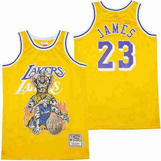 Men Los Angeles Lakers 23 LeBron James skeleton Stitched Jersey