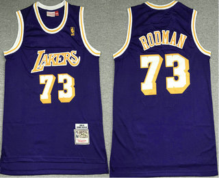 Men Los Angeles Lakers 73 Dennis Rodman Purple 1998 99 Hardwood Classics Soul Swingman Stitched NBA 