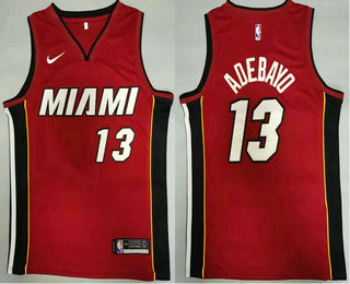 Men Miami Heat 13 Bam Adebayo Red 2020 Nike Swingman Stitched NB