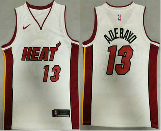 Men Miami Heat 13 Bam Adebayo White 2020 Nike Swingman Stitched NBA Jersey