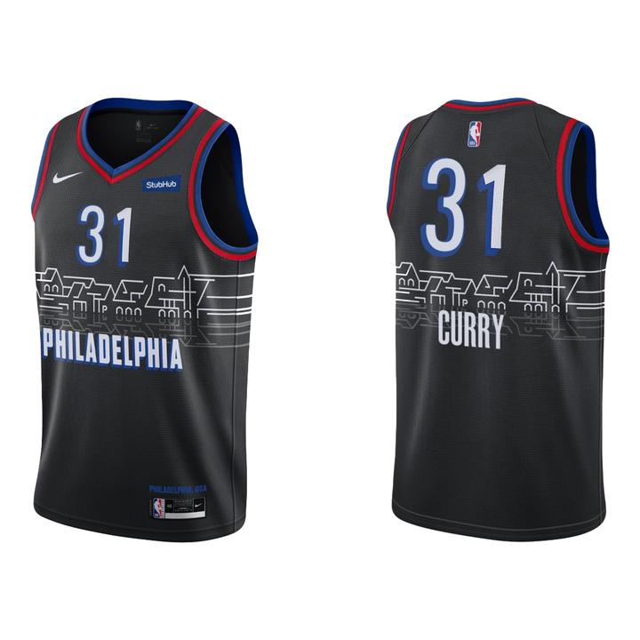 Nike Philadelphia 76ers 31 Seth Curry Black NBA Swingman 2020 21