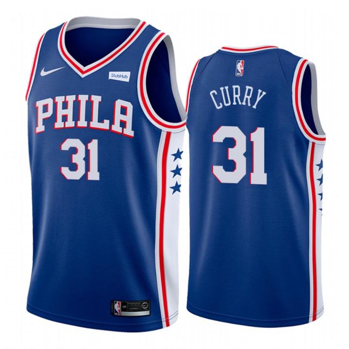 Nike Philadelphia 76ers 31 Seth Curry Blue NBA Swingman Icon Edi