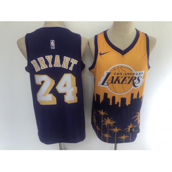 Men's Los Angeles Lakers #24 Kobe Bryant Purple Salute To Service Stitched Basketbal Jersey