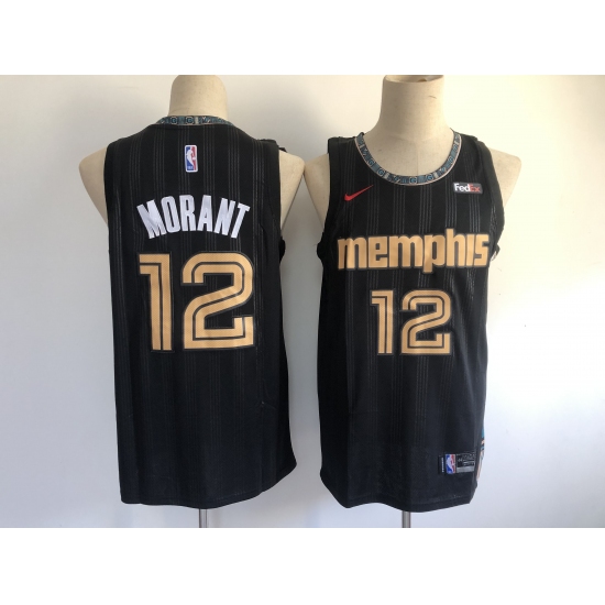 Men's Memphis Grizzlies #12 Ja Morant Nike Black City Player Jer