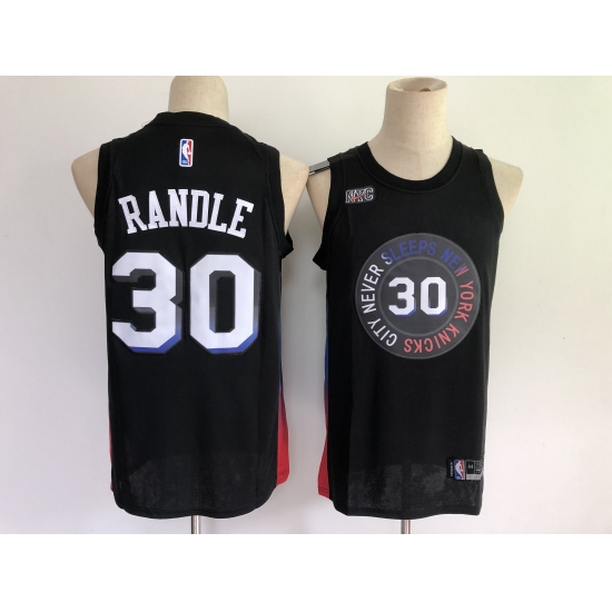 Men's New York Knicks #30 Julius Randle Black Nike City Player J