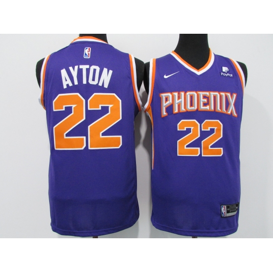 Men's Phoenix Suns #22 Deandre Ayton Swingman Purple Nike Finish