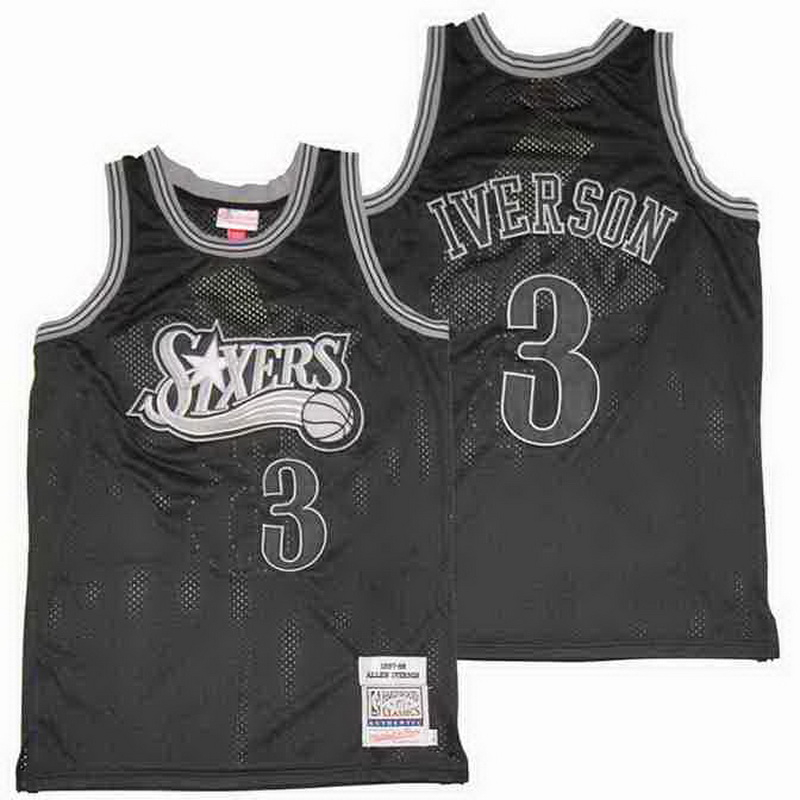 76ers 3 allen Iverson black jersey