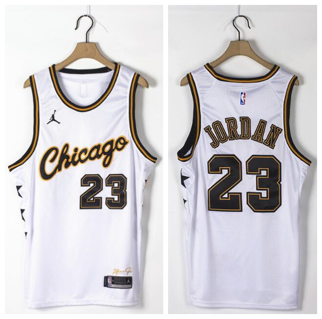 Men Bulls 23 Michael Jordan White Commemorative Edition Jordan Brand Swingman Jersey