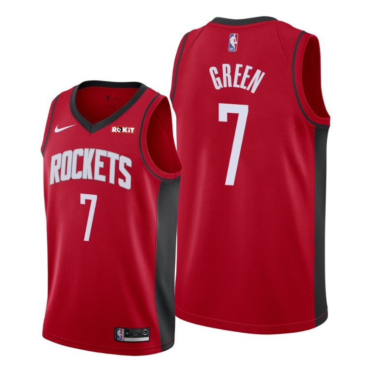 Men Houston Rockets 7 Jalen Green Red JerseyS 2021 NBA