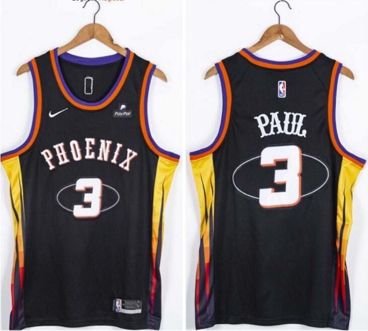 Men Suns 3 Chris Paul Black Nike Swingman Jersey