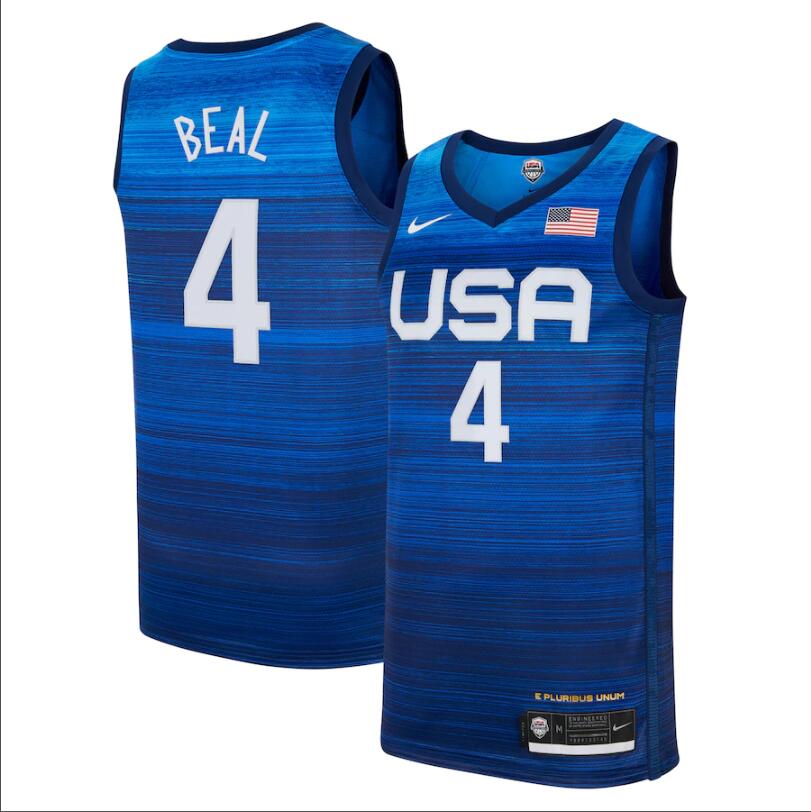 Men's USA Team Bradley Beal Away Blue 2021 Tokyo Olympics Jersey II