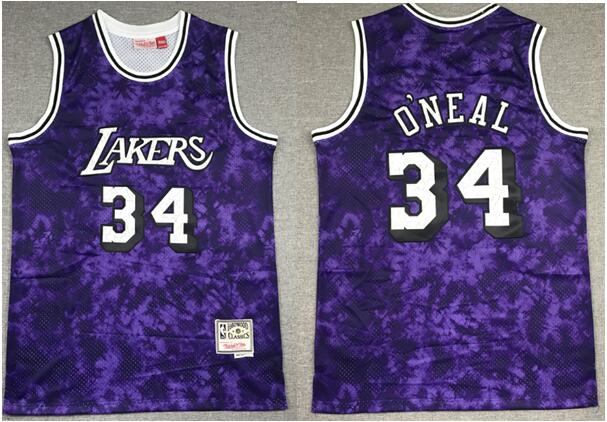 Men Los Angeles Lakers Shaq O'Neal 34 Purple Constellation Edition Hardwood Classic Mitchll Ness NBA