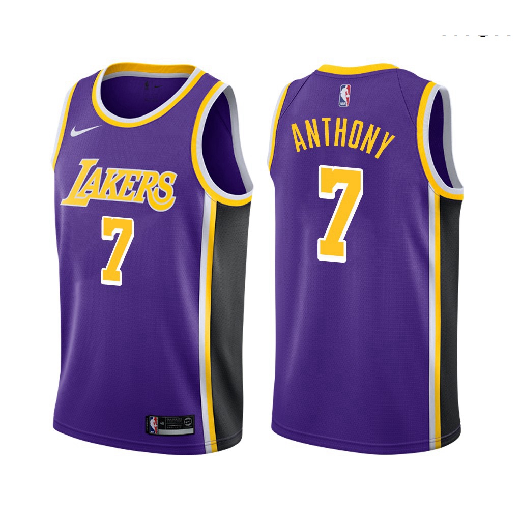 Men Los Angeles Lakers Carmelo Anthony  Statement Edition Purple 2021 Stitched NBA Jersey