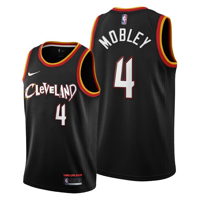 Men Cleveland Cavaliers 4 Evan Mobley Black Jerseys