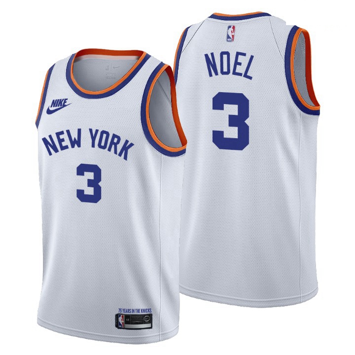 Men New York Knicks 3 Nerlens Noel Men Nike Releases Classic Edition NBA 75th Anniversary Jersey Whi