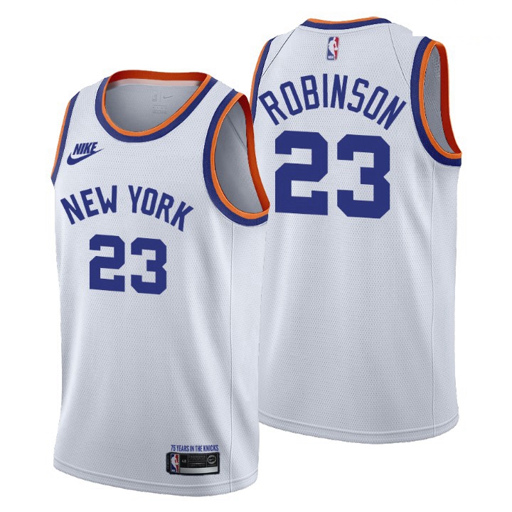 Men New York Knicks 23 Mitchell Robinson Men Nike Releases Classic Edition NBA 75th Anniversary Jers