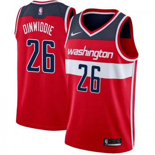 Men Nike Washington Wizards 26 Spencer Dinwiddie Red NBA Swingman Icon Edition Jersey