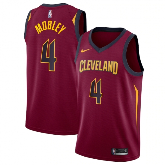 Men's Cleveland Cavaliers #4 Evan Mobley Red Nike Wine 2021 NBA Draft First Round Pick Swingman Jers