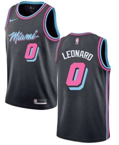 Men Nike Miami Heats Meyers Leonard 0 Black Jersey City Edition