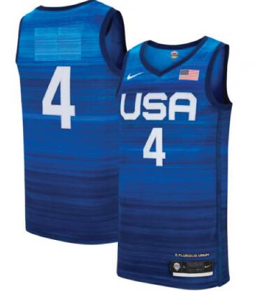 USA Tokyo Olympic Game Blue Basketball Jersey