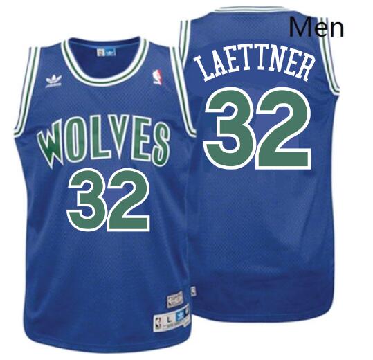 Men Christian Laettner Minnesota Timberwolves Wolves Blue Adidas Jersey