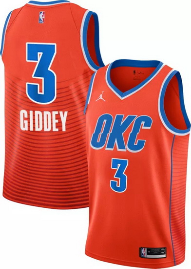 Men Nike Oklahoma City Thunder 3 Josh Giddey Orange Jersey