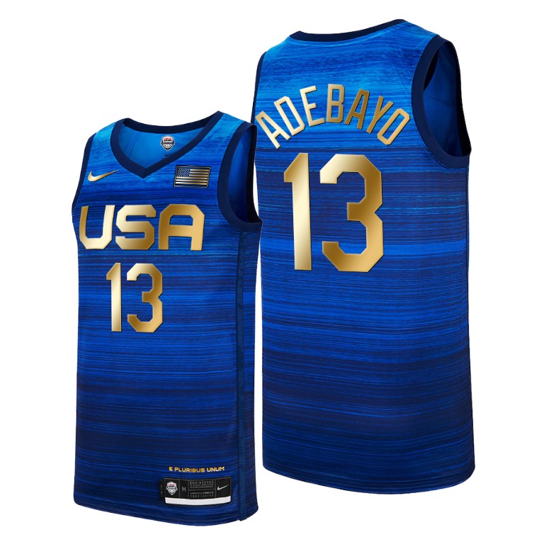 USA Dream Team 13 Bam Adebayo 2021 Tokyo Olymipcs Nike Basketball Jersey Blue