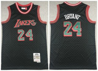 Men Black Los Angeles Lakers 24 Kobe Bryant 2007 08 Mitchell  26 Ness Hardwood Classics Stitched Jer