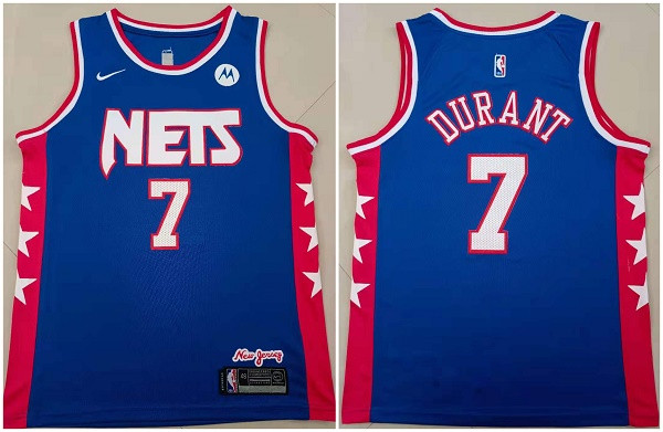 Men Brooklyn Nets 7 Kevin Durant Blue Stitched Basketball Jersey