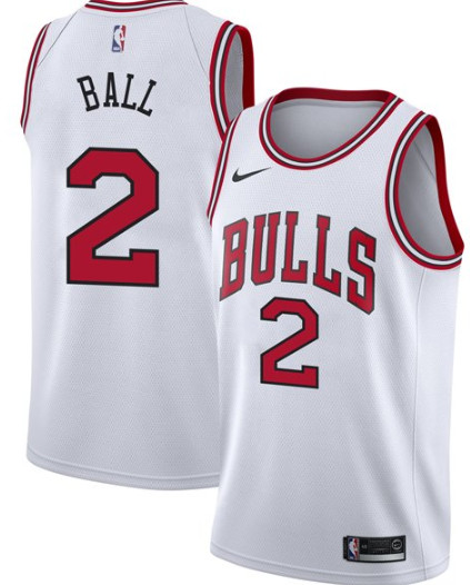 Men Chicago Bulls 2 Lonzo Ball Jersey White_ u526F u672C