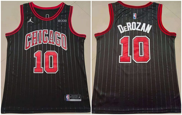 Men Chicago Bulls 10 DeMar DeRozan Black Stitched Basketball Jersey