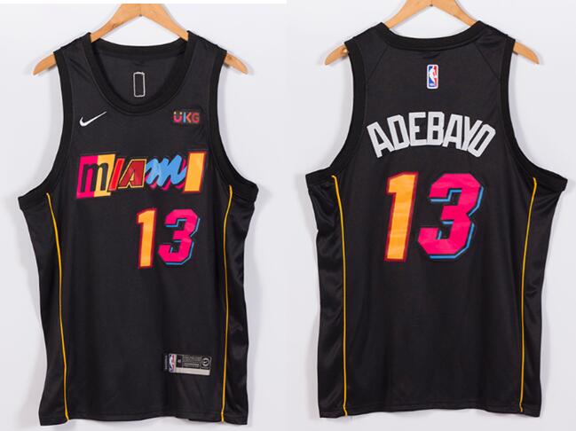 Men Nike Miami Heat 13 Bam Adebayo NBA Swingman 2021 New City Edition Jersey