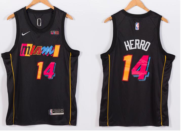 Men Nike Miami Heat 14 Tyler Herro NBA Swingman 2021 New City Edition Jersey