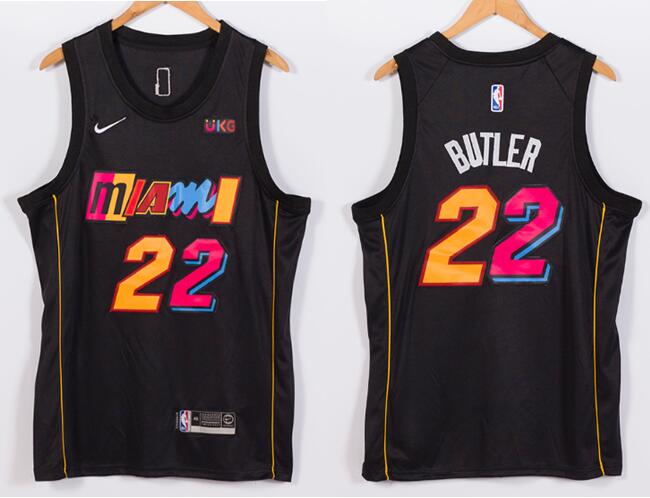 Men Nike Miami Heat 22 Jimmy Butler NBA Swingman 2021 New City Edition Jersey