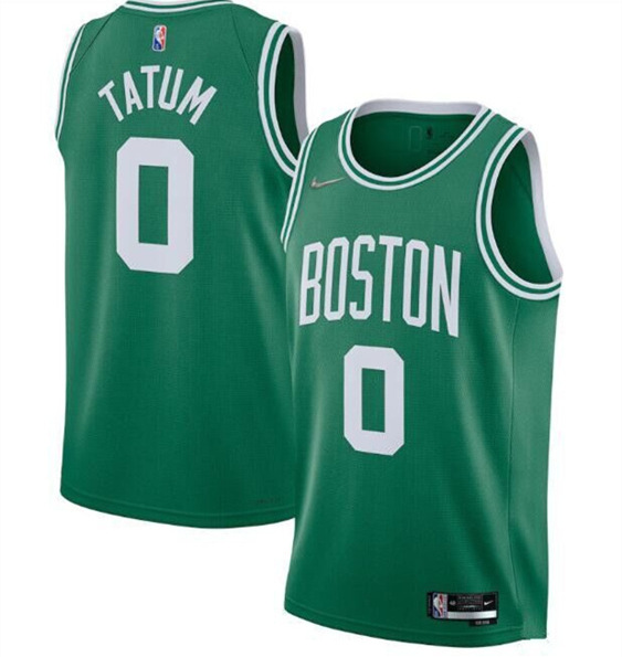 Men Boston Celtics 0 Jayson Tatum 75th Anniversary 2021 Green Stitched Basketball Jersey