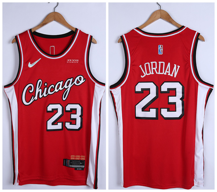 Men Chicago Bulls 23 Michael Jordan 75th Anniversary Red Edition Swingman Stitched Basketball Jersey