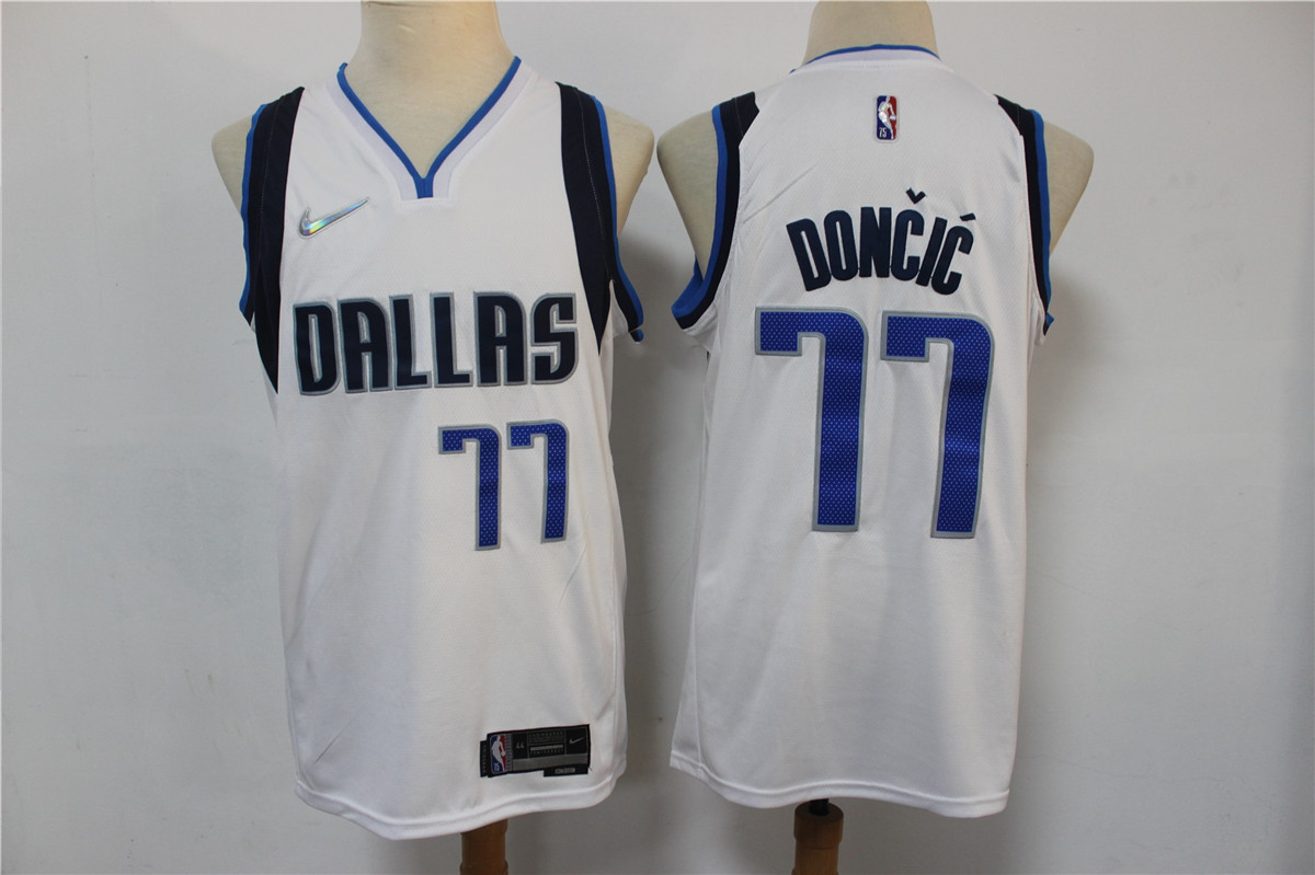 Men Dallas Mavericks Luka Don?i? 77 White 75th Anniversary Nike Stitched Jersey