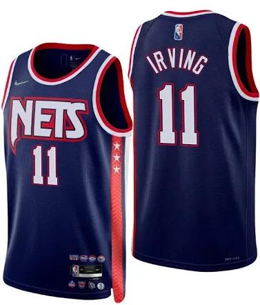 Youth Brooklyn Nets Kevin Irving #11 Blue 75TH Anniversary jerse