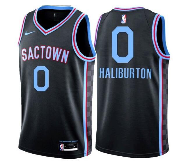 Men Sacramento Kings Tyrese Haliburton #0 Black NBA Jersey