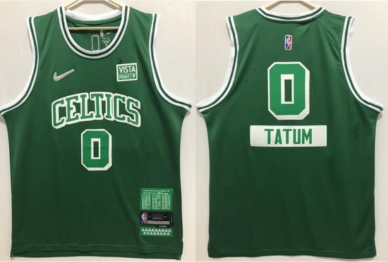 Men Nike Boston Celtics Jayson Tatum #75 Anniversary Green Stitched Jersey